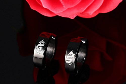 Asma Jewel House Black Color Stainless Steel Dragon Hoop Earrings For Men and Women