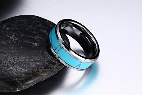 Asma Jewel House 8mm width Tungsten carbide Trendy With Blue Stone Carbide Groove Ring for Men