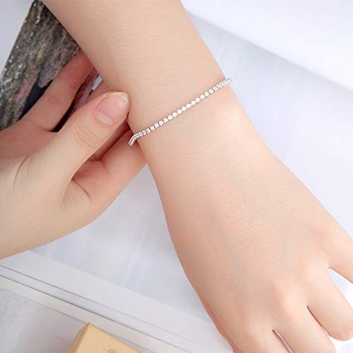 Asma Jewel House Versatile cz Studded Tennis Bracelet Platinum Plating for Women/Girls