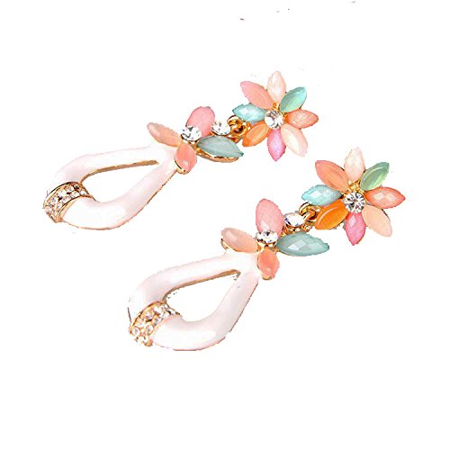 Asma multicolour flower crystal drop earrings for women/girls