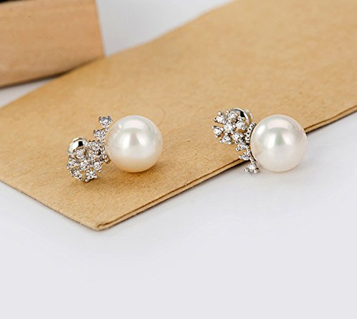 Asma Pearl Earrings Beautiful AAA Zircon Snow Pearl Jewelry Elegant Stud Earrings Wedding & Party Jewelry for Women