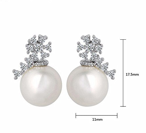 Asma Pearl Earrings Beautiful AAA Zircon Snow Pearl Jewelry Elegant Stud Earrings Wedding & Party Jewelry for Women