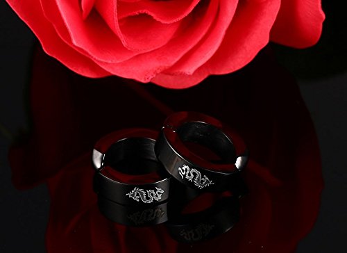 Asma Jewel House Black Color Stainless Steel Dragon Hoop Earrings For Men and Women