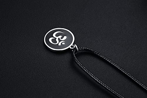 Asma Jewel House Buddha Namaste Ohm Om Aum Sanskrit Symbol Pendant Necklace for Men Women