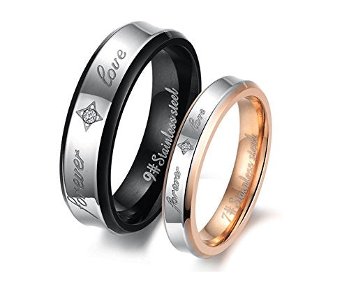 Asma Jewel House New Exquisite Titanium Stainless Steel Couple Ring