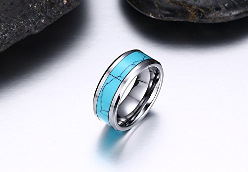 Asma Jewel House 8mm width Tungsten carbide Trendy With Blue Stone Carbide Groove Ring for Men