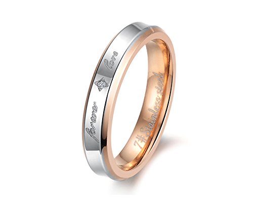 Asma Jewel House New Exquisite Titanium Stainless Steel Couple Ring