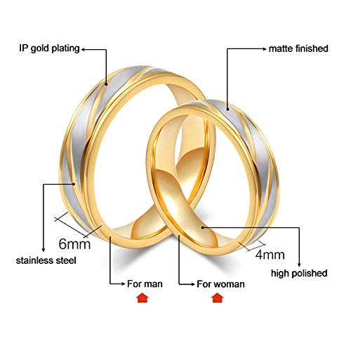 Asma Jewel House Classic Wedding Gold Color Manual Polishing Couple Rings for Men & Women