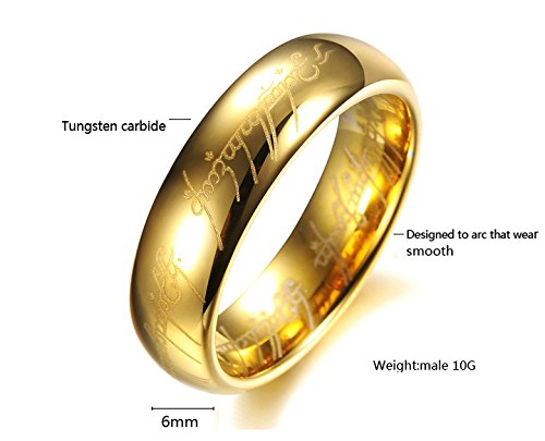 Asma Jewel House 100% Tungsten Steel Lord of The Rings Gold Color Ring for Men/Boys