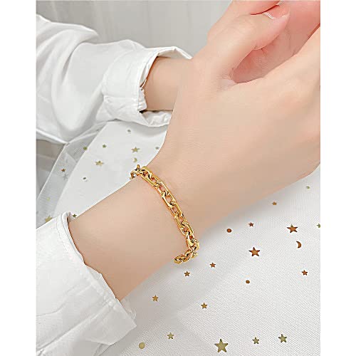 Asma Jewel House Versatile Stainless Steel Hand Decoration Simple Love Freshwater Pearl Bracelet for women girls (Gold)