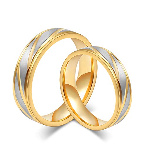 Asma Jewel House Classic Wedding Gold Color Manual Polishing Couple Rings for Men & Women