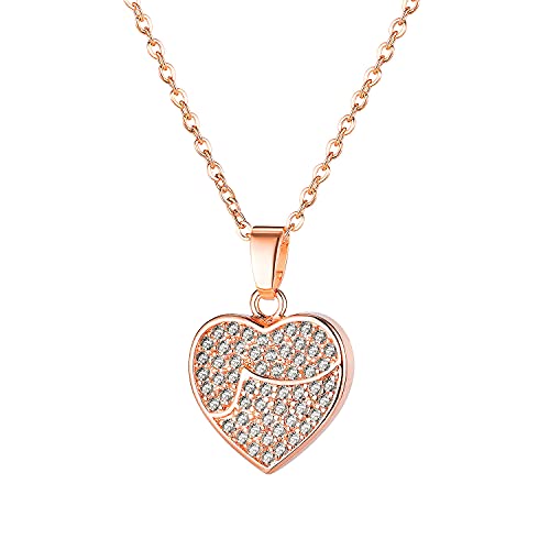 Asma Jewel House high-end love rose gold plated stainless steel heart pendant necklace for women