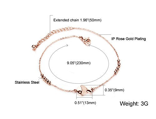 Asma Jewel House rose gold-plated stainless steel anklet for Girls Women (Fish)