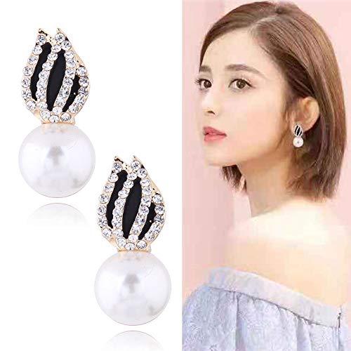 Asma Jewel House imitation pearl female oil water drop earrings for Women/Girls