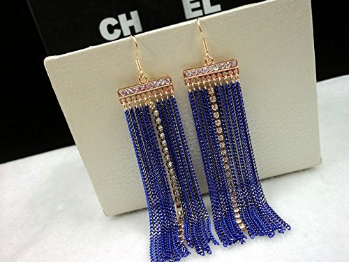 Asma Jewel House blue gold colour lovely tassel earrings for women and girls