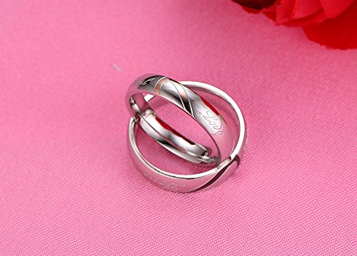 Asma Jewel House Real Love Puzzle Heart Stainless Steel Valentine Love Wedding Engagement Promise Band Couple Ring