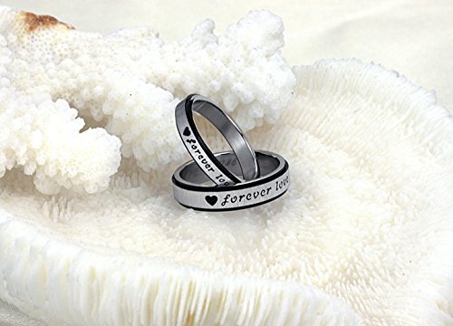 Asma Jewel House Heart Forever Love Silver Stainless Steel Couple Ring for Men and Women