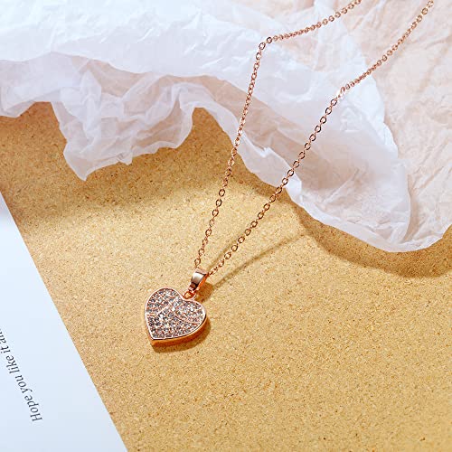 Asma Jewel House high-end love rose gold plated stainless steel heart pendant necklace for women