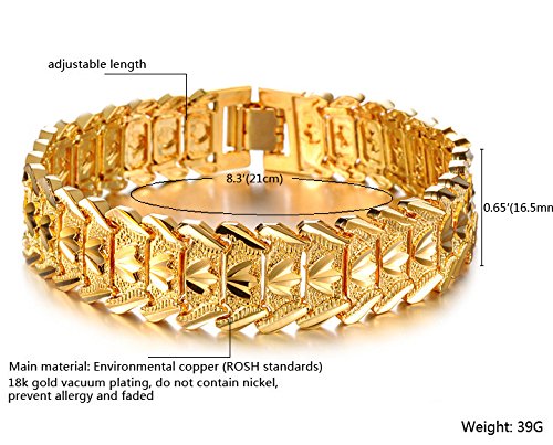 Asma Jewel House Stainless Steel 18K Gold Plated Bracelet for Men