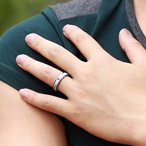 Asma Jewel House Heart Forever Love Silver Stainless Steel Couple Ring for Men and Women