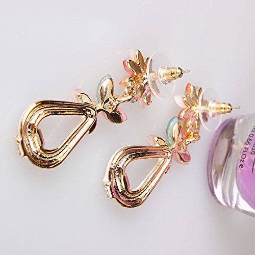 Asma multicolour flower crystal drop earrings for women/girls