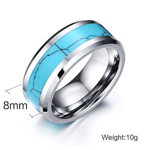 Asma Jewel House 8mm width Tungsten carbide Trendy With Blue Stone Carbide Groove Ring for Men