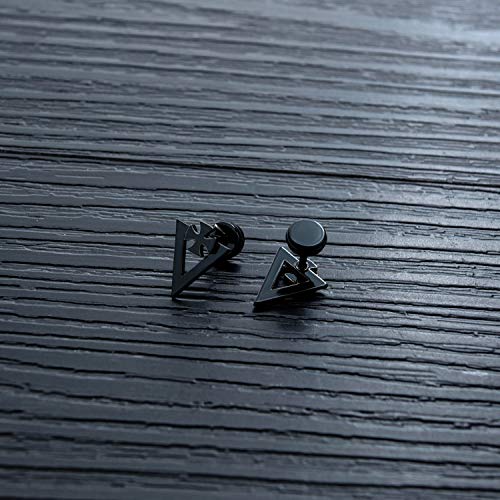 Asma Jewel House retro style black cross stainless steel earrings street fashion trendy for Men Boys