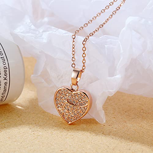 Asma Jewel House high-end love rose gold plated stainless steel heart pendant necklace for women