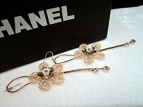 Asma Jewel House austrian crustal flower design gold plated dangle earrings for Women/Girls