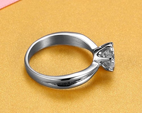 Asma Jewel House micro-inlaid zircon solitaire engagement wedding ring for girls women