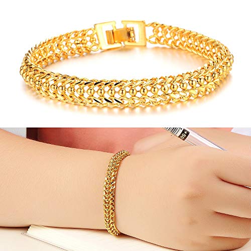 Asma Jewel House Stainless Steel Luxury Wedding 18K Gold Plated Bracelet for Women/Men