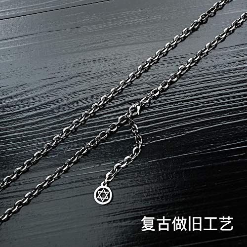 Asma Jewel House Men's Stainless Steel Retro Six-Pointed Star Single Chain Necklace/Chain for Casual Wear/Travel Purpose