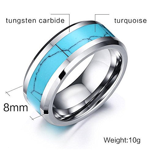 Asma Jewel House 8mm width Tungsten carbide Trendy With Blue Stone Carbide Groove Ring for Men