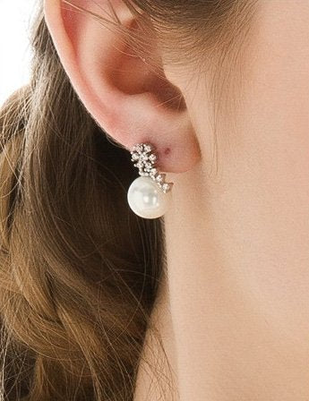 Asma Pearl Earrings Beautiful AAA Zircon Snow Pearl Jewelry Elegant Stud Earrings Wedding & Party Jewelry for Women