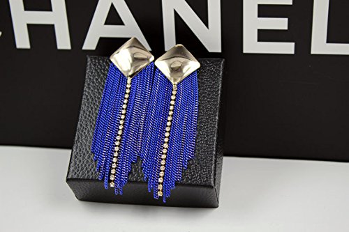 Asma Jewel House blue gold colour kite shape dangle earrings for women and girls