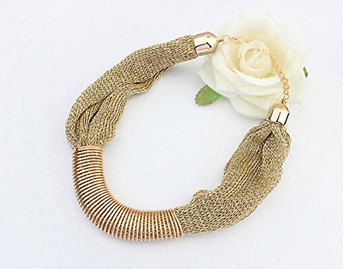 Asma Gold Colour Twisted Chain Statement Necklace for Women