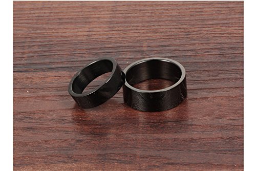 Asma Jewel House Black high Polish Simple Classic Circle Promise Band 316 L Stainless Steel Couple Ring