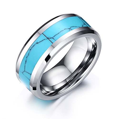 Asma Jewel House 8mm width Tungsten carbide Trendy With Blue Stone Carbide Groove Ring for Men