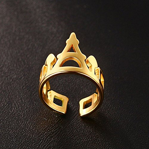 Asma Jewel House Gold Plated 316l Stainless Steel Crown Ring for Women/Girls