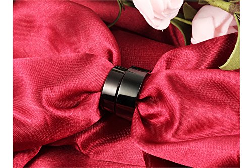 Asma Jewel House Black high Polish Simple Classic Circle Promise Band 316 L Stainless Steel Couple Ring