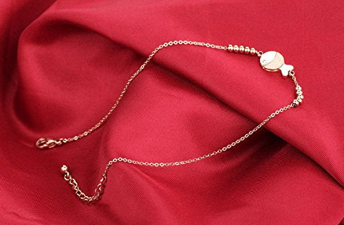 Asma Jewel House rose gold-plated stainless steel anklet for Girls Women (Fish)