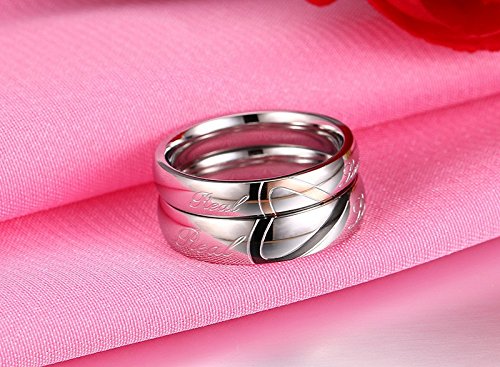 Asma Jewel House Real Love Puzzle Heart Stainless Steel Valentine Love Wedding Engagement Promise Band Couple Ring