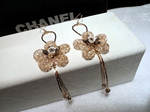 Asma Jewel House austrian crustal flower design gold plated dangle earrings for Women/Girls