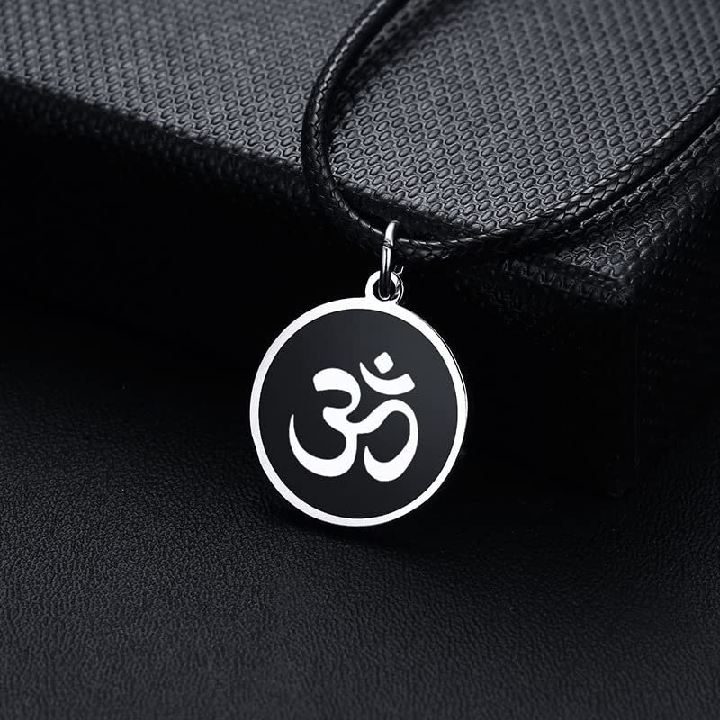 Asma Jewel House Buddha Namaste Ohm Om Aum Sanskrit Symbol Pendant Necklace for Men Women