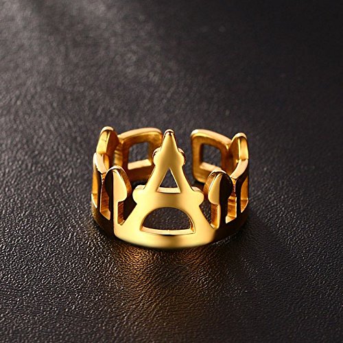 Asma Jewel House Gold Plated 316l Stainless Steel Crown Ring for Women/Girls