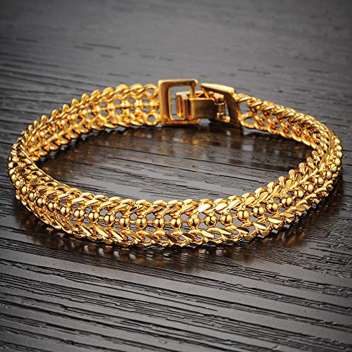 Asma Jewel House Stainless Steel Luxury Wedding 18K Gold Plated Bracelet for Women/Men