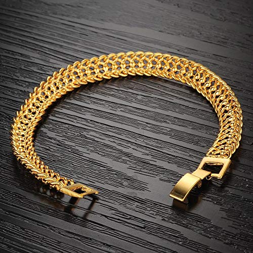 Asma Jewel House Stainless Steel Luxury Wedding 18K Gold Plated Bracelet for Women/Men